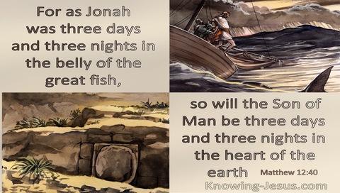 Matthew 12:40 As Jonah Was Three Days And Nights In The Belly Of The Whale  So Also The Son Of Man (beige)